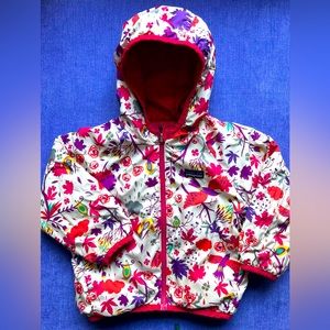 Patagonia Reversible Pink/Floral coat Girls 2-3T
